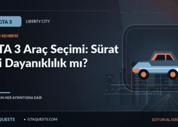 GTA 3 Araç Seçimi: Sürat mi Dayanıklılık mı? — GTAQUESTS özgün illüstrasyon kapağı