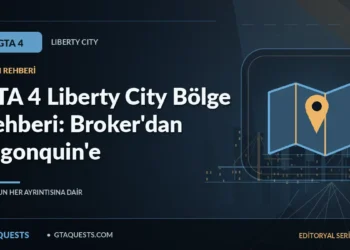 GTA 4 Liberty City Bölge Rehberi: Broker'dan Algonquin'e — GTAQUESTS özgün illüstrasyon kapağı