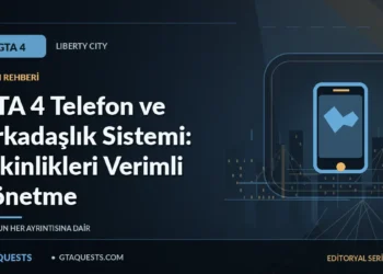 GTA 4 Telefon ve Arkadaşlık Sistemi: Etkinlikleri Verimli Yönetme — GTAQUESTS özgün illüstrasyon kapağı