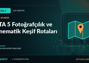 GTA 5 Fotoğrafçılık ve Sinematik Keşif Rotaları — GTAQUESTS özgün illüstrasyon kapağı