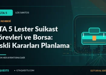 GTA 5 Lester Suikast Görevleri ve Borsa: Riskli Kararları Planlama — GTAQUESTS özgün illüstrasyon kapağı