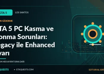 GTA 5 PC Kasma ve Donma Sorunları: Legacy ile Enhanced Ayarı — GTAQUESTS özgün illüstrasyon kapağı