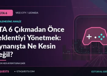 GTA 6 Çıkmadan Önce Beklentiyi Yönetmek: Oynanışta Ne Kesin Değil? — GTAQUESTS özgün illüstrasyon kapağı