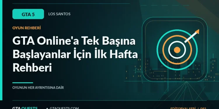 GTA Online'a Tek Başına Başlayanlar İçin İlk Hafta Rehberi — GTAQUESTS özgün illüstrasyon kapağı