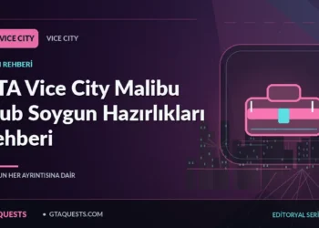 GTA Vice City Malibu Club Soygun Hazırlıkları Rehberi — GTAQUESTS özgün illüstrasyon kapağı