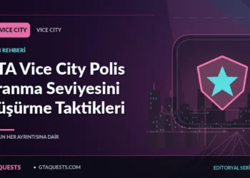 GTA Vice City Polis Aranma Seviyesini Düşürme Taktikleri — GTAQUESTS özgün illüstrasyon kapağı